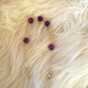 Silver and purple bracelet